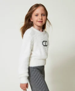 Pull Effet Fourrure Avec Logo Oval T