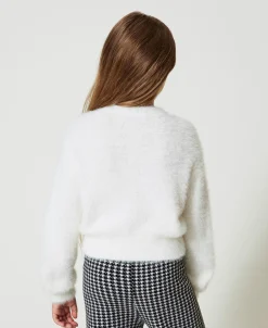 Pull Effet Fourrure Avec Logo Oval T
