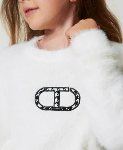 Pull Effet Fourrure Avec Logo Oval T