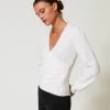 Pull En Angora Mélangé Avec Perles
