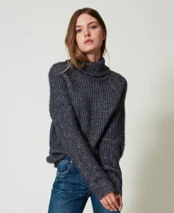 Pull En Fil Multicolore Avec Lurex