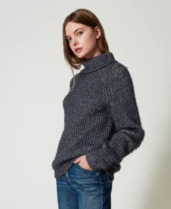 Pull En Fil Multicolore Avec Lurex