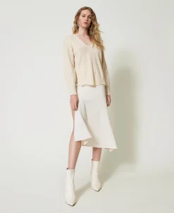 Pull En Laine Et Cachemire Avec Finition Côtelée