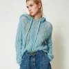 Pull En Laine Et Mohair Avec Capuche