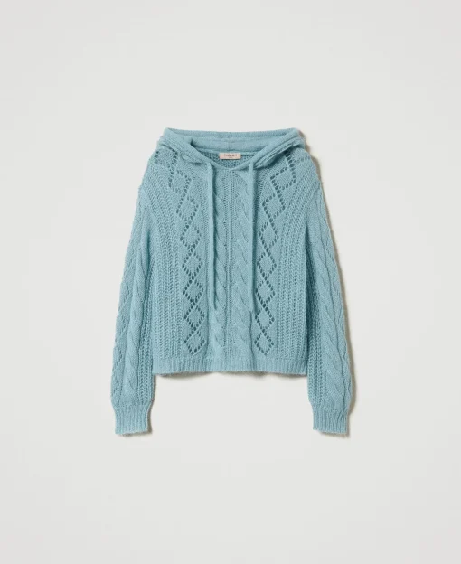 Pull En Laine Et Mohair Avec Capuche