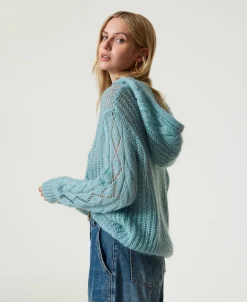 Pull En Laine Et Mohair Avec Capuche