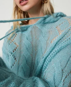 Pull En Laine Et Mohair Avec Capuche
