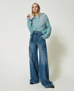 Pull En Laine Et Mohair Avec Capuche