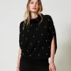 Pull En Laine Mélangée Avec Broderie De Perles