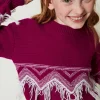 Pull En Laine Mélangée Avec Franges