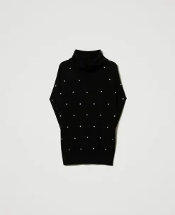Pull En Laine Mélangée Avec Broderie De Perles