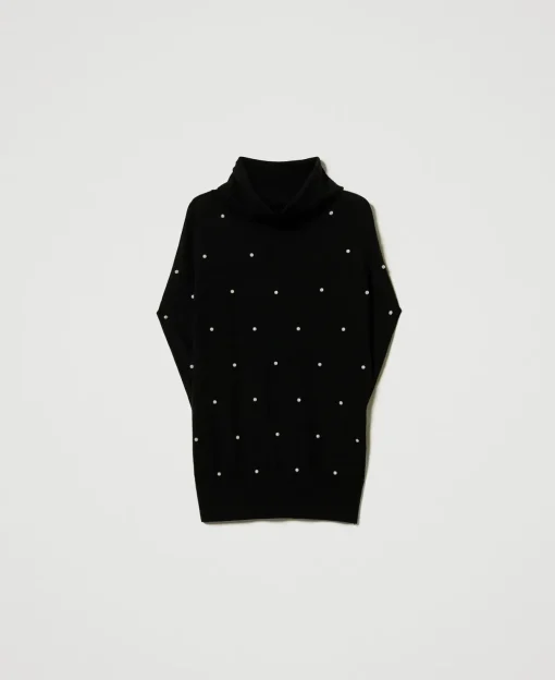 Pull En Laine Mélangée Avec Broderie De Perles