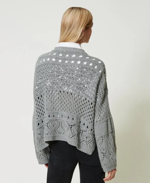 Pull En Laine Mélangée Avec Sequins