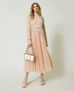 Pull En Mohair Mélangé Avec Différents Points