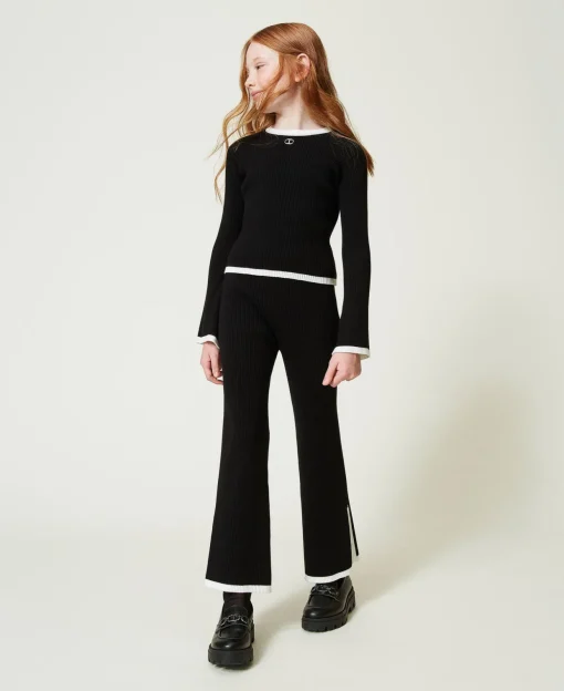 Pull Et Pantalon Ample Avec Finition Côtelée
