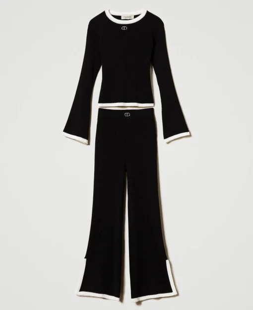 Pull Et Pantalon Ample Avec Finition Côtelée