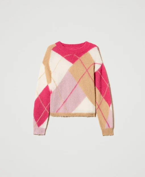 Pull Jacquard Argyle En Laine Mélangée