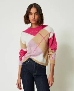 Pull Jacquard Argyle En Laine Mélangée