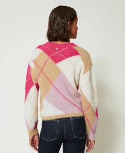 Pull Jacquard Argyle En Laine Mélangée