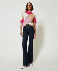 Pull Jacquard Argyle En Laine Mélangée