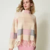 Pull Jacquard Avec Franges