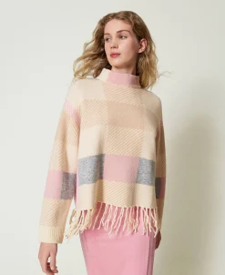 Pull Jacquard Avec Franges