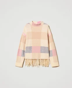 Pull Jacquard Avec Franges
