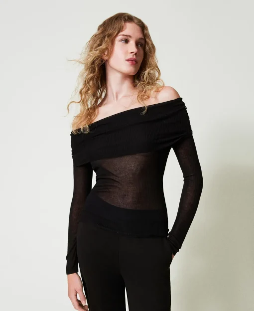 Pull épaules Dénudées En Viscose