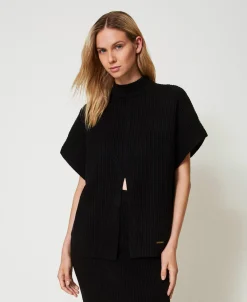 Pull Poncho Côtelé