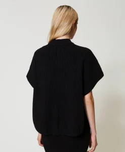 Pull Poncho Côtelé