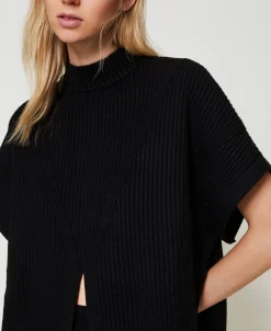 Pull Poncho Côtelé
