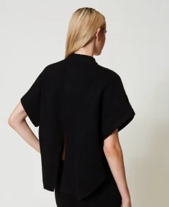 Pull Poncho Côtelé