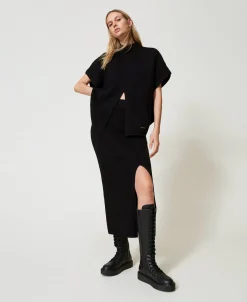 Pull Poncho Côtelé
