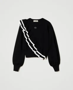Pull Regular Avec Double Volant