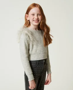 Pull Regular Avec Volants En Tulle