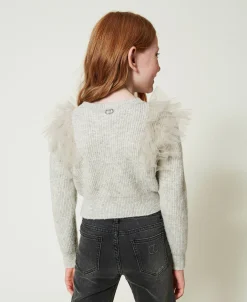 Pull Regular Avec Volants En Tulle