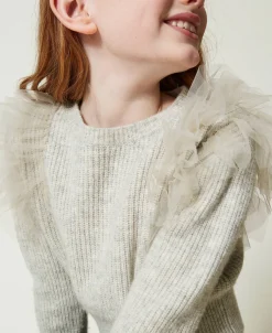 Pull Regular Avec Volants En Tulle