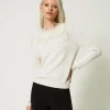 Pull Regular En Laine Mélangée Avec Plumes