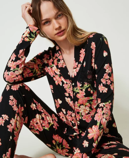 Pyjama Masculin Avec Imprimé Et Dentelle