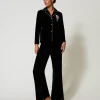 Pyjama Masculin En Velours Avec Broderie