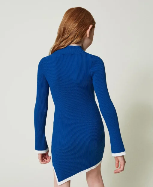 Robe Courte Ajustée En Maille Côtelée