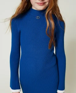Robe Courte Ajustée En Maille Côtelée
