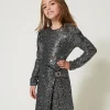 Robe Courte Avec Sequins All-over