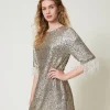 Robe Courte Avec Sequins All-over