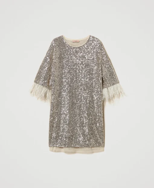 Robe Courte Avec Sequins All-over
