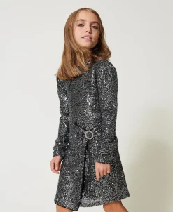 Robe Courte Avec Sequins All-over