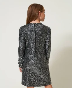 Robe Courte Avec Sequins All-over