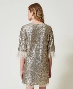 Robe Courte Avec Sequins All-over
