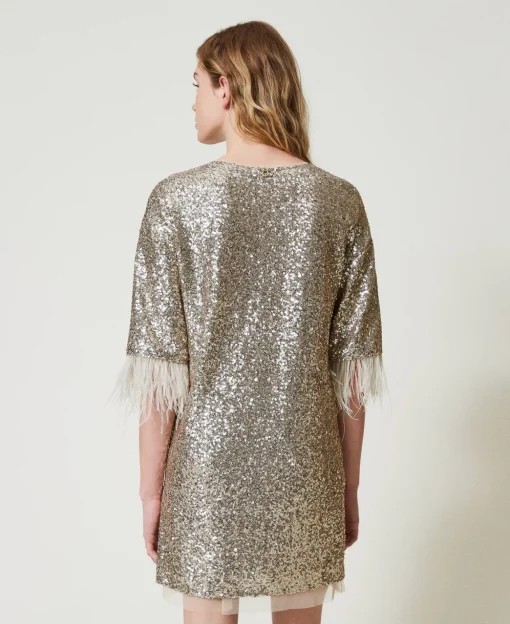 Robe Courte Avec Sequins All-over
