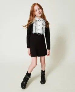 Robe Courte Avec Volants En Organza